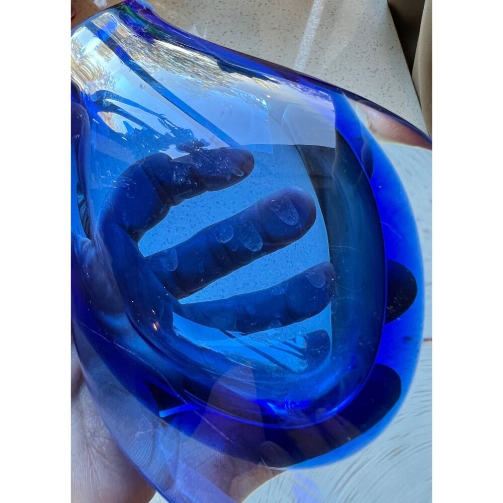 Skrdlovice Blown Glass Vase Milena Veliskova & Maria Stahlikov 6.75” MCM READ - Picture 8 of 13